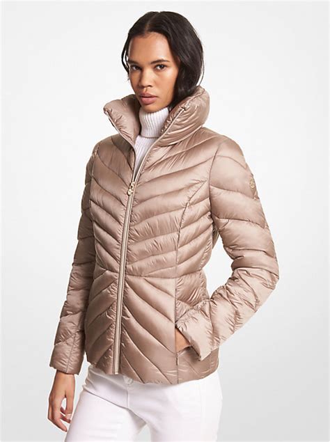 michael kors packable puffer jacket uk|Michael Kors shiny puffer jacket.